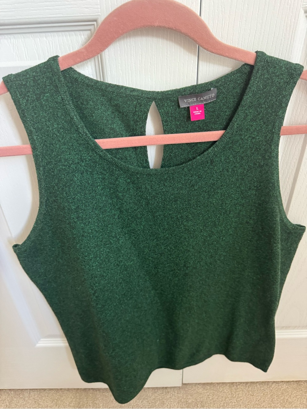 Women’s Sweater Tank. Size L. Dark green.